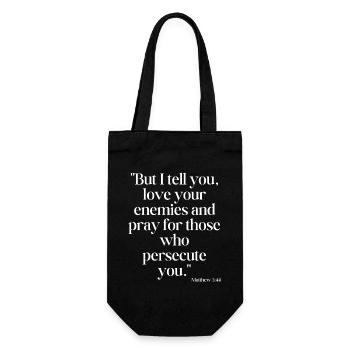 But I tell you, love your enemies... - Gift Bag for Bottles - black - Front