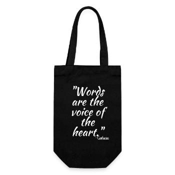 Words are the voice of the heart... - Gift Bag for Bottles - black - Front