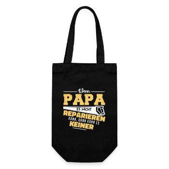 Wenn Papa es nicht reparieren kann ... - Geschenkbeutel für Flaschen - Schwarz - Vorne
