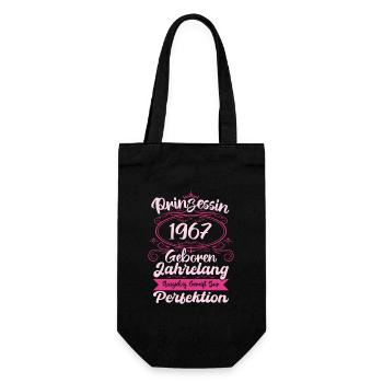 Prinzessin seit 1967 Geburtstag 1967 - Geschenkbeutel für Flaschen - Schwarz - Vorne
