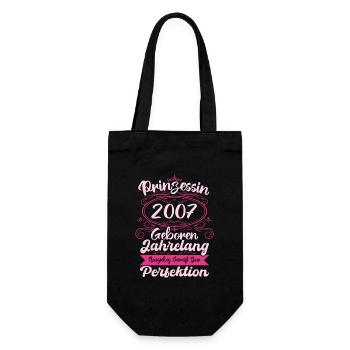 Prinzessin seit 2007 Geburtstag 2007 - Geschenkbeutel für Flaschen - Schwarz - Vorne