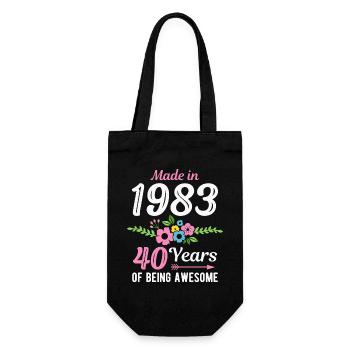 Fabriqué en 1983 Floral 40e anniversaire - Sac à bouteille - noir - Devant