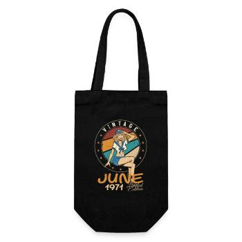 Vintage 1971 - Born In June 1971 - Gift Bag for Bottles - black - Front