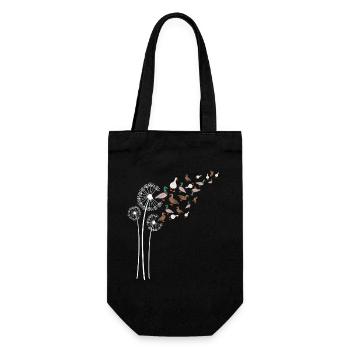 Ente Löwenzahnblüte für Löwenzahn und Entlein - Geschenkbeutel für Flaschen - Schwarz - Vorne