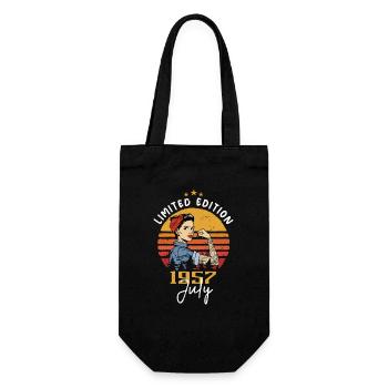 Juli 1957 - Geburtstag im Juli 1957 Geschenk - Geschenkbeutel für Flaschen - Schwarz - Vorne