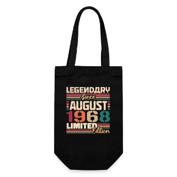1968 August Birthday Legend August 1968 - Gift Bag for Bottles - black - Front