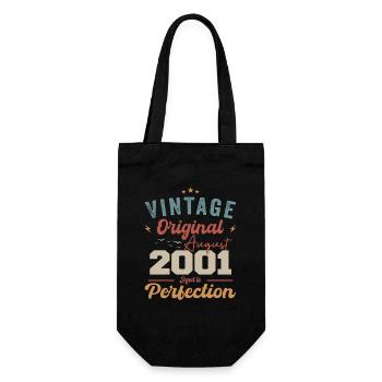 Août 2001 Vintage Vintage Birthday Retro - Sac à bouteille - noir - Devant