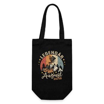 Legendär seit August 2018 Geburtstag Geschenk - Geschenkbeutel für Flaschen - Schwarz - Vorne