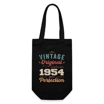 September 1954 Jubiläum 1954 September Geschenk - Geschenkbeutel für Flaschen - Schwarz - Vorne