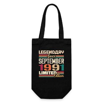 September 1991 Anniversary 1991 September Gift - Gift Bag for Bottles - black - Front