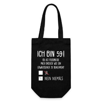 Ich Bin 59! - 59. Geburtstag 59 - Geschenkbeutel für Flaschen - Schwarz - Vorne