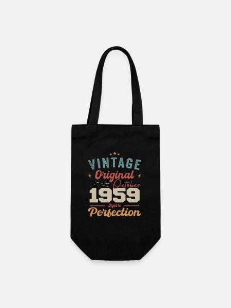 Oktober 1959 Geburtstagsgeschenk 1959 Oktober - Geschenkbeutel für Flaschen - Schwarz