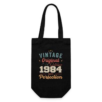 October 1984 Birthday Present 1984 October - Gift Bag for Bottles - black - Front