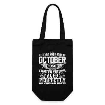 Legends are born in October 1950 - 1950 - Gift Bag for Bottles - black - Front