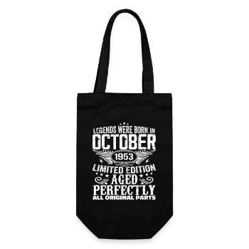 Legends are born in October 1953 - 1953 - Gift Bag for Bottles - black - Front