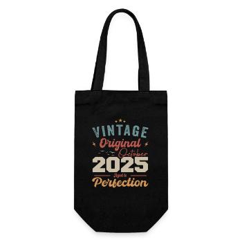 Oktober 2025 Geburtstagsgeschenk 2025 Oktober - Geschenkbeutel für Flaschen - Schwarz - Vorne
