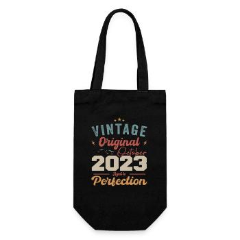 Oktober 2023 Geburtstagsgeschenk 2023 Oktober - Geschenkbeutel für Flaschen - Schwarz - Vorne
