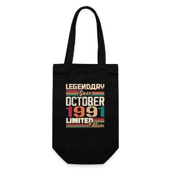 Octobre 1991 Millésime - Cadeau d’anniversaire 1991 - Sac à bouteille - noir - Devant