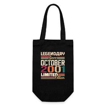 Octobre 2001 Millésime - Cadeau d’anniversaire 2001 - Sac à bouteille - noir - Devant