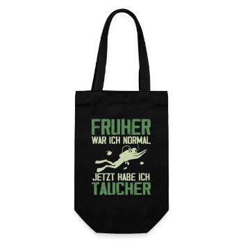 Früher war ich normal jetzt habe ich taucher - Geschenkbeutel für Flaschen - Schwarz - Vorne