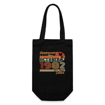 1982 October Vintage - October 1982 - Gift Bag for Bottles - black - Front