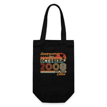2008 October Vintage - October 2008 - Gift Bag for Bottles - black - Front