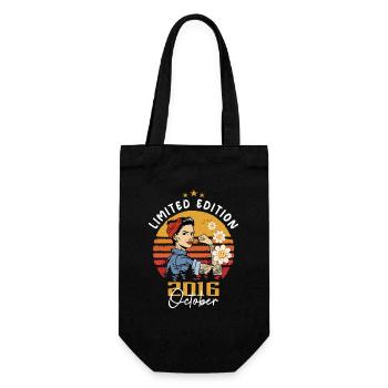 October 2016 born | October 2016 - Gift Bag for Bottles - black - Front
