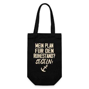 Mein Plan Für Den Ruhestand? Segeln! - Geschenkbeutel für Flaschen - Schwarz - Vorne