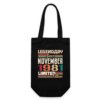 Legendary since November 1981 - Gift 1981 - Gift Bag for Bottles - black - Front