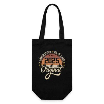 2025 Vintage Jahrgang Retro Geburtstag Geschenk - Geschenkbeutel für Flaschen - Schwarz - Vorne