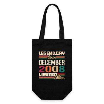 Legendary since December 2008 Vintage December 2008 - Gift Bag for Bottles - black - Front
