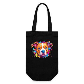 Hunde Welpen Logo Bunter Farbklecks - Geschenkbeutel für Flaschen - Schwarz - Vorne