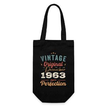 Vintage Geburtstag - Dezember 1963 - Geschenkidee - Geschenkbeutel für Flaschen - Schwarz - Vorne