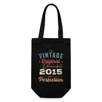 Vintage Geburtstag - Dezember 2015 - Geschenkidee - Geschenkbeutel für Flaschen - Schwarz - Vorne