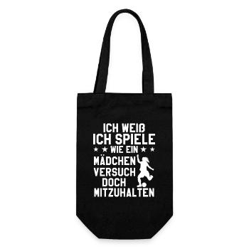Fußball Sport Mädchen Geschenk - Geschenkbeutel für Flaschen - Schwarz - Vorne