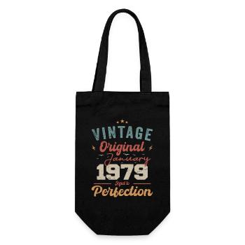 Januar 1979 Legende seit 45 Jahren - Geschenkbeutel für Flaschen - Schwarz - Vorne