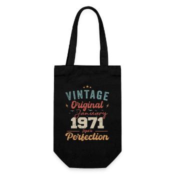 Januar 1971 Legende seit 53 Jahren - Geschenkbeutel für Flaschen - Schwarz - Vorne