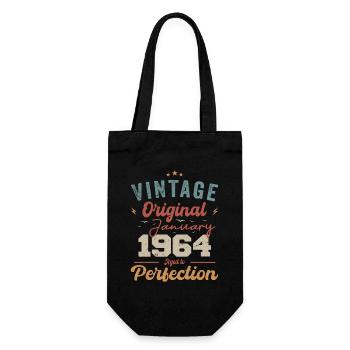 January 1964 Legend for 60 years - Gift Bag for Bottles - black - Front