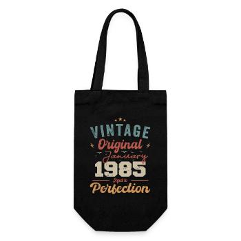 Januar 1985 Legende seit 39 Jahren - Geschenkbeutel für Flaschen - Schwarz - Vorne