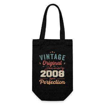 Januar 2008 Legende seit 16 Jahren - Geschenkbeutel für Flaschen - Schwarz - Vorne