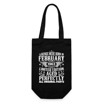 Legendary since February 1963 - 61 years old - Gift Bag for Bottles - black - Front
