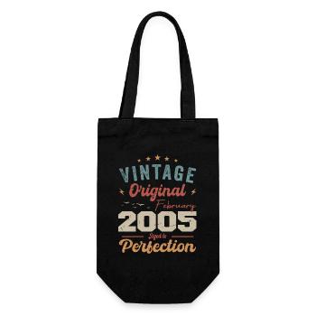 Né en février 2005 millésime 2005 anniversaire - Sac à bouteille - noir - Devant