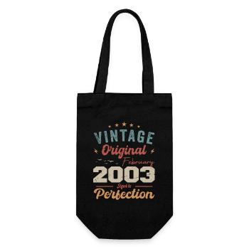 Né en février 2003 millésime 2003 anniversaire - Sac à bouteille - noir - Devant