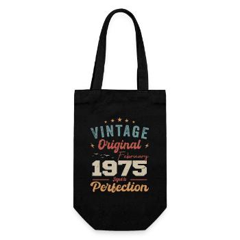 Né en février 1975 millésime 1975 anniversaire - Sac à bouteille - noir - Devant