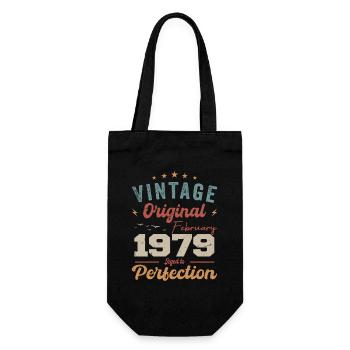 Né en février 1979 millésime 1979 anniversaire - Sac à bouteille - noir - Devant