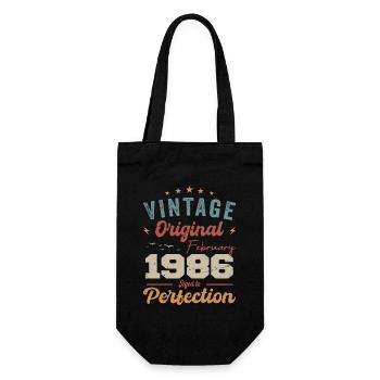 Né en février 1986 millésime 1986 anniversaire - Sac à bouteille - noir - Devant