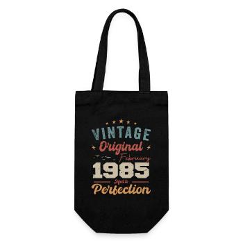 Born in February 1985 vintage 1985 birthday - Gift Bag for Bottles - black - Front