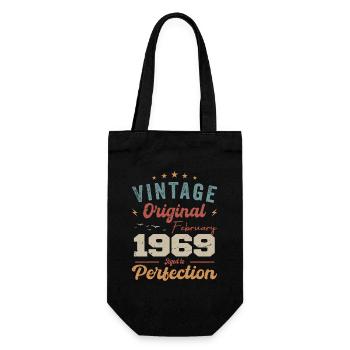 Born in February 1969 vintage 1969 birthday - Gift Bag for Bottles - black - Front