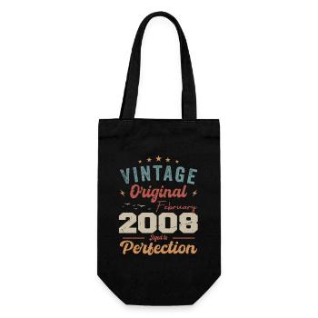 Né en février 2008 millésime 2008 anniversaire - Sac à bouteille - noir - Devant