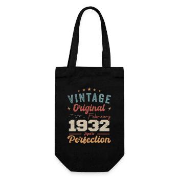 Geboren im Februar 1932 vintage 1932 Geburtstag - Geschenkbeutel für Flaschen - Schwarz - Vorne